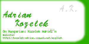 adrian kozelek business card